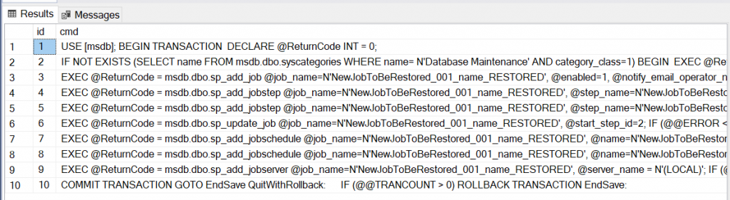 How to backup and restore sql agent jobs