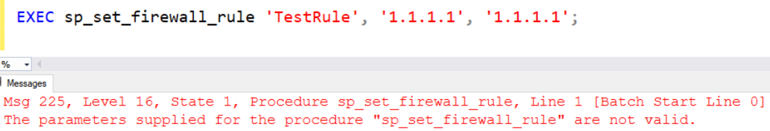 Firewall set errors
