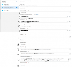ARM template configuration
