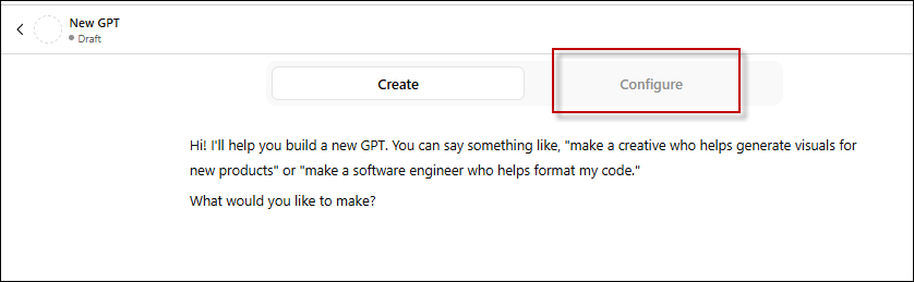 Configure option for the GPT