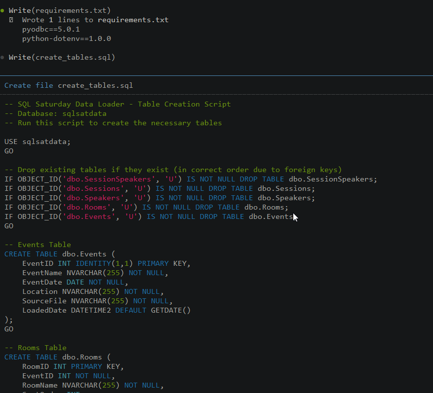 Partial database object code