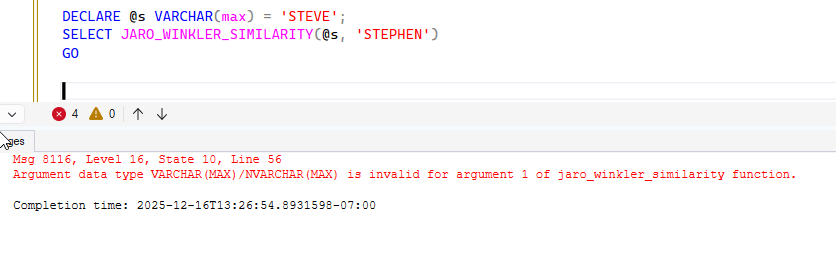 Error with max types