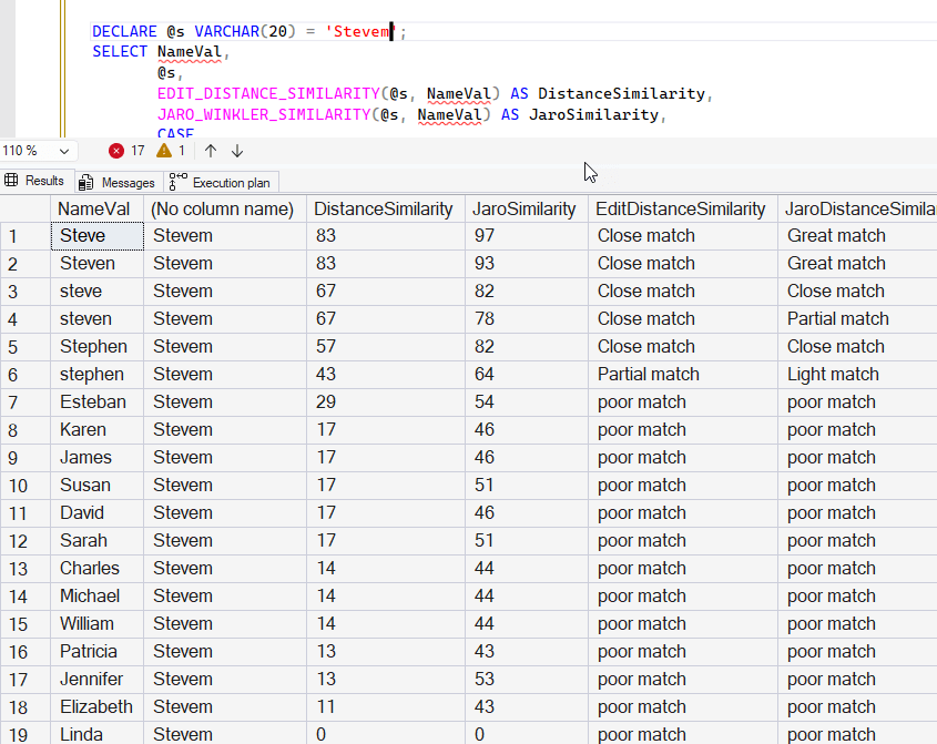 Matches from longer string