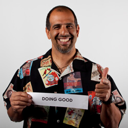 Steve Jones caption "Doing Good"