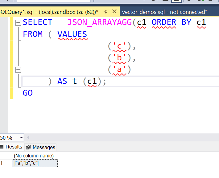 elements ordered inside the JSON array