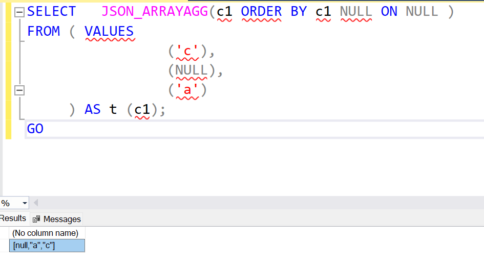 NULL ordered as the first element.