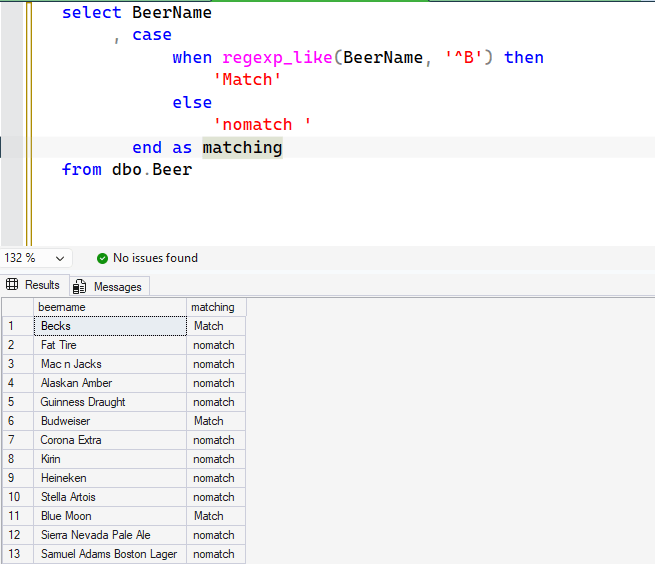 Using REGEXP_LIKE in a CASE