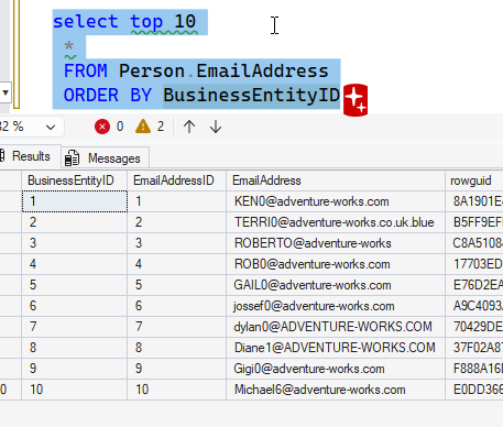 updated emails to be valid and invalid