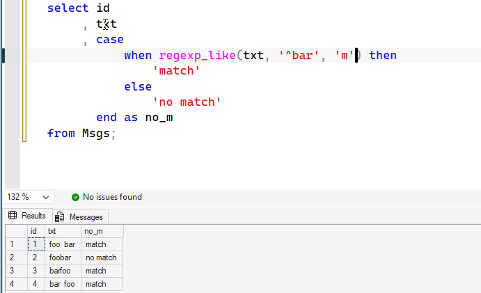 Matching across multiple lines