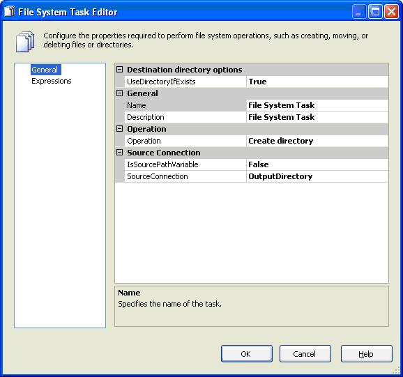 ssis filsystemuppgift skapa katalogwebbplatsdatum