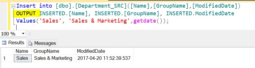 The OUTPUT Clause for INSERT and DELETE – SQLServerCentral