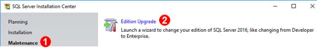 SQL Installation Center Edition Upgrade