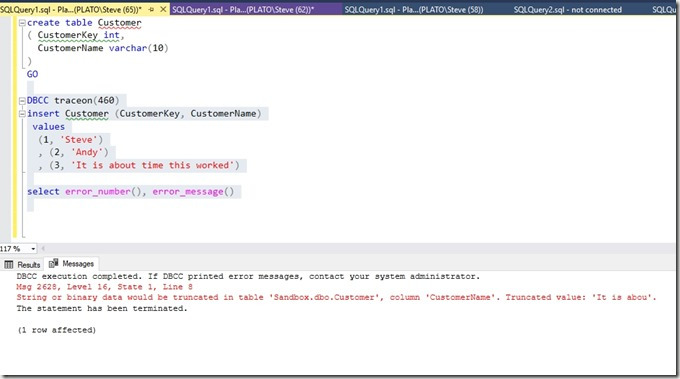 2018-09-25 15_00_20-SQLQuery1.sql - Plato_SQL2019.Sandbox (PLATO_Steve (65))_ - Microsoft SQL Server