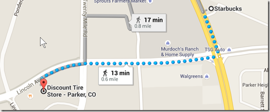 2015-07-27 12_53_47-Starbucks, South Parker Road, Parker, CO to Discount Tire Store - Parker, CO - G
