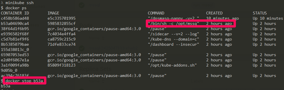 Kill a Kubernetes pod
