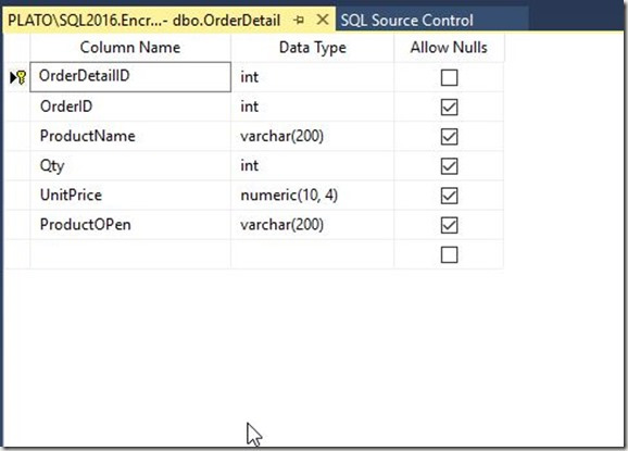 2016-06-27 09_33_55-PLATO_SQL2016.EncryptionDemo - dbo.OrderDetail - Microsoft SQL Server Management