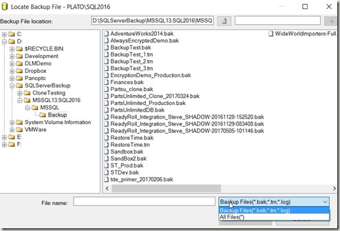 2017-05-30 08_51_40-Locate Backup File - PLATO_SQL2016
