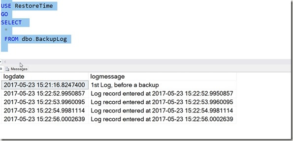 2017-05-23 15_31_10-SQLQuery8.sql - (local)_SQL2016.RestoreTime (PLATO_Steve (57))_ - Microsoft SQL 